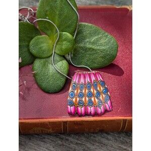 Vintage Artisan Millefiori Style Pendant Necklace